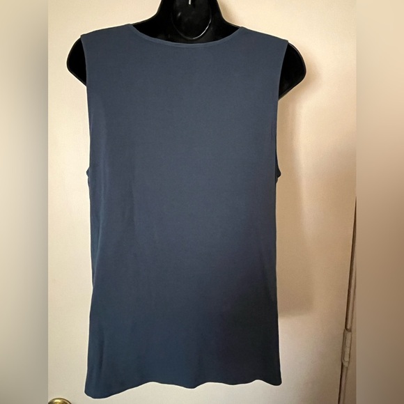 Banana Republic Blue Pleated Sleeveless Blouse - Picture 2 of 4